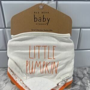 NWT Rae Dunn LITTLE PUMPKIN Bandana Teether Bibs, Rae Dunn Halloween